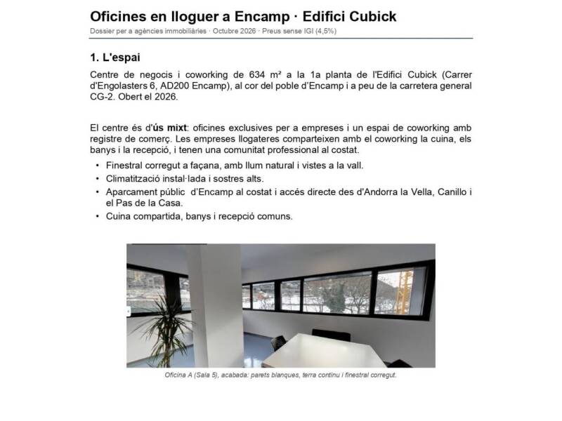 Tres oficines en lloguer Encamp